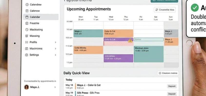 Stylized graphic of a minimalist open digital calendar view